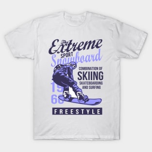 Vector illustration of snowboarding. T-Shirt